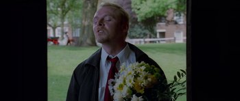 Movie still from “Shaun of the Dead” (2004), directed by Edgar Wright – Close Up shot, Low angle