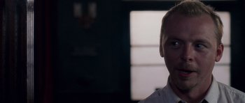 Movie still from “Shaun of the Dead” (2004), directed by Edgar Wright – Close Up shot, Over the shoulder angle