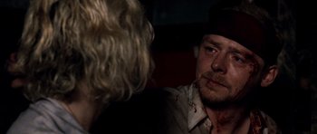 Movie still from “Shaun of the Dead” (2004), directed by Edgar Wright – Close Up shot, Over the shoulder angle