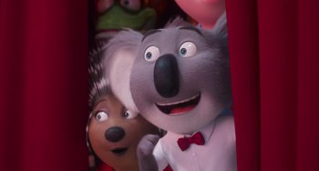 Movie still from “Sing 2” (2021), directed by Christophe Lourdelet – Picture of a couple of characters from a movie; Close Up shot, Low angle