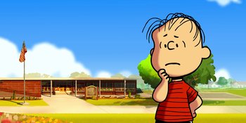 Movie still from “Snoopy Presents: Lucy's School” (2022), directed by Raymond S. Persi – Extreme Wide shot, High angle