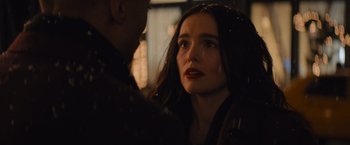 Movie still from “Something from Tiffany's” (2022), directed by Daryl Wein – A man and a woman looking at one another; Close Up shot, Over the shoulder angle