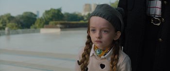 Movie still from “Sonic the Hedgehog” (2020), directed by Jeff Fowler – A little girl wearing a hat and a sweater; Close Up shot, High angle