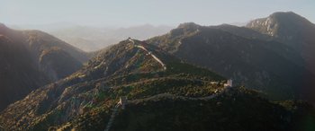 Movie still from “Sonic the Hedgehog” (2020), directed by Jeff Fowler – A view of the great wall of china from above; Extreme Wide shot, High angle