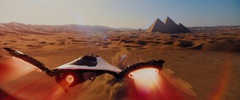 Movie still from “Sonic the Hedgehog” (2020), directed by Jeff Fowler – An image of an airplane flying in the sky; Extreme Wide shot, High angle