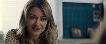 Movie still from “Brightburn” (2019), directed by David Yarovesky – A person with long hair; Close Up shot, Over the shoulder angle