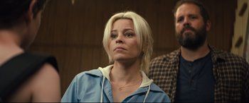 Movie still from “Brightburn” (2019), directed by David Yarovesky – A woman with blonde hair and a blue shirt; Close Up shot, Low angle