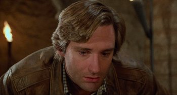 Movie still from “Spaceballs” (1987), directed by Mel Brooks – A person with long hair; Close Up shot, High angle