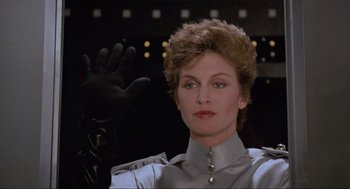 Movie still from “Spaceballs” (1987), directed by Mel Brooks – A person wearing a glove; Close Up shot, Low angle