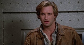 Movie still from “Spaceballs” (1987), directed by Mel Brooks – A person wearing a jacket; Close Up shot, Low angle