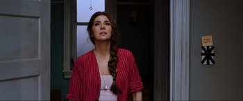 Movie still from “Spider-Man: Far from Home” (2019), directed by Jon Watts – A woman standing in front of a window with a braid in her hair; Close Up shot, Low angle