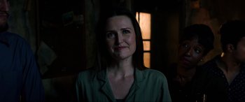 Movie still from “Spider-Man: Far from Home” (2019), directed by Jon Watts – A person in a dark room; Close Up shot, Over the shoulder angle