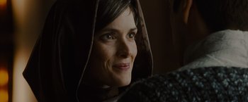 Movie still from “Star Trek” (2009), directed by J.J. Abrams – A person wearing a hood; Close Up shot, Over the shoulder angle