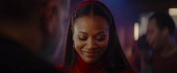 Movie still from “Star Trek” (2009), directed by J.J. Abrams – A person wearing a red shirt; Close Up shot, Over the shoulder angle