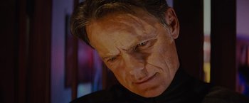 Movie still from “Star Trek” (2009), directed by J.J. Abrams – A person looking at the camera; Close Up shot, Low angle