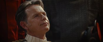 Movie still from “Star Trek” (2009), directed by J.J. Abrams – An older man looking up into the sky; Close Up shot, Low angle