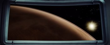 Movie still from “Star Trek II: The Wrath of Khan” (1982), directed by Nicholas Meyer – An image of an exoplanet in the distance; Extreme Wide shot, High angle