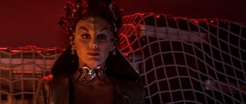 Movie still from “Star Trek III: The Search for Spock” (1984), directed by Leonard Nimoy – A person wearing a costume; Close Up shot, Low angle