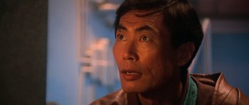 Movie still from “Star Trek III: The Search for Spock” (1984), directed by Leonard Nimoy – A person looking up at the sky; Close Up shot, Low angle