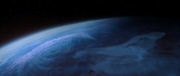 Movie still from “Star Trek IV: The Voyage Home” (1986), directed by Leonard Nimoy – A view of the earth taken from the space shuttle; Extreme Wide shot, Overhead angle