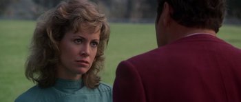 Movie still from “Star Trek IV: The Voyage Home” (1986), directed by Leonard Nimoy – A woman in a green shirt and a man in a red jacket; Close Up shot, Over the shoulder angle