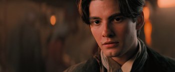 Movie still from “Stardust” (2007), directed by Matthew Vaughn – A person wearing a jacket; Close Up shot, High angle