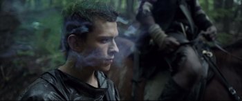 Movie still from “Chaos Walking” (2021), directed by Doug Liman – Close Up shot, Over the shoulder angle