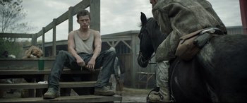 Movie still from “Chaos Walking” (2021), directed by Doug Liman – Medium shot, Low angle