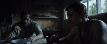 Movie still from “Chaos Walking” (2021), directed by Doug Liman – Medium shot, Over the shoulder angle