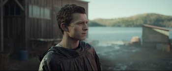 Movie still from “Chaos Walking” (2021), directed by Doug Liman – Close Up shot, Over the shoulder angle