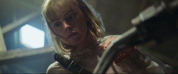 Movie still from “Chaos Walking” (2021), directed by Doug Liman – Close Up shot, Low angle