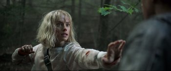 Movie still from “Chaos Walking” (2021), directed by Doug Liman – Close Up shot, Low angle