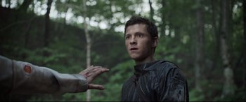 Movie still from “Chaos Walking” (2021), directed by Doug Liman – Close Up shot, Over the shoulder angle