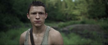 Movie still from “Chaos Walking” (2021), directed by Doug Liman – Close Up shot, Low angle