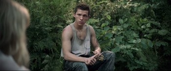 Movie still from “Chaos Walking” (2021), directed by Doug Liman – Medium shot, Low angle