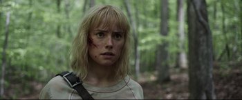 Movie still from “Chaos Walking” (2021), directed by Doug Liman – Close Up shot, Over the shoulder angle