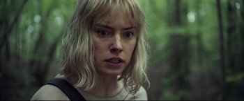 Movie still from “Chaos Walking” (2021), directed by Doug Liman – Close Up shot, Low angle