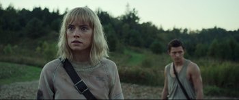 Movie still from “Chaos Walking” (2021), directed by Doug Liman – Medium shot, Over the shoulder angle