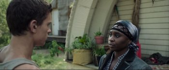 Movie still from “Chaos Walking” (2021), directed by Doug Liman – Close Up shot, Over the shoulder angle