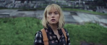 Movie still from “Chaos Walking” (2021), directed by Doug Liman – Close Up shot, Low angle