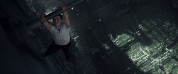 Movie still from “Chaos Walking” (2021), directed by Doug Liman – Wide shot, Overhead angle