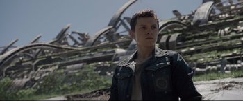 Movie still from “Chaos Walking” (2021), directed by Doug Liman – Close Up shot, Low angle