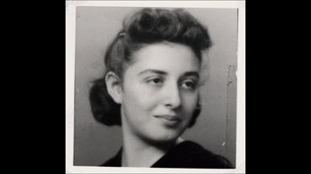 Movie still from “Stutz” (2022), directed by Jonah Hill – An old black and white photo of a woman; Close Up shot, High angle