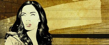 Movie still from “Teenage Mutant Ninja Turtles” (2014), directed by Jonathan Liebesman – An image of a woman with long black hair; Close Up shot, Overhead angle