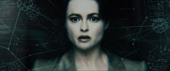 Movie still from “Terminator Salvation” (2009), directed by McG – A picture of a woman's face in front of an abstract background; Extreme Close Up shot, Overhead angle
