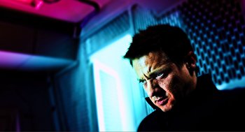 Movie still from “The Avengers” (2012), directed by Joss Whedon – A person with a cell phone; Close Up shot, Low angle