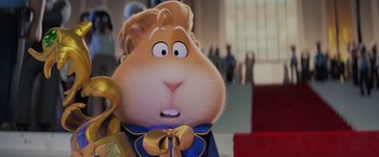Movie still from “The Bad Guys” (2022), directed by Pierre Perifel – A cartoon character with a bow tie; Close Up shot, Low angle