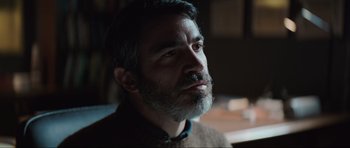 Movie still from “The Boogeyman” (2023), directed by Rob Savage – A person with a beard; Close Up shot, Low angle