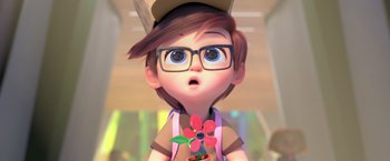 Movie still from “The Boss Baby 2: Family Business” (2021), directed by Tom McGrath – A cartoon girl wearing a hat and holding a flower in a pot; Close Up shot, High angle