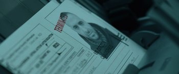 Movie still from “The Bourne Ultimatum” (2007), directed by Paul Greengrass – A person's identification card; Extreme Close Up shot, High angle